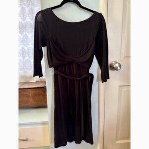 VELVET brand ANTHROPOLOGIE size S small little black dress knit belt